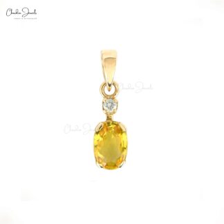 Yellow sapphire gold pendant