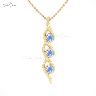 Round Cut 3 Stone Pendant With 0.66 Ct Rainbow Moonstone Pave Set In 14k Gold Pendants