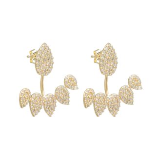 Real 14k Yellow Gold Cuff Earring With 1.3 Ct Diamond Cluster Detachable Verified Earrings