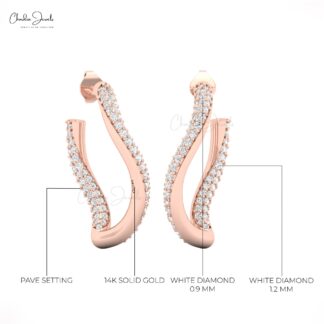 Chordia Jewels 14k Solid Gold Twisted Stud Earring in White Diamond