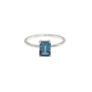 High Quality 1.23 Ct London Blue Topaz Single Stone Ring In 925 Sterling Silver Jewelry
