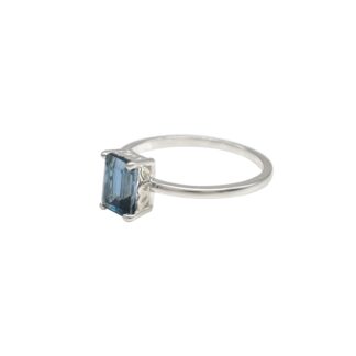High Quality 1.23 Ct London Blue Topaz Single Stone Ring In 925 Sterling Silver Jewelry