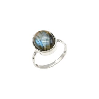 Oval Solitaire Ring In 925 Sterling Silver Labradorite 5.5 Ct Gemstone Bridal Rings