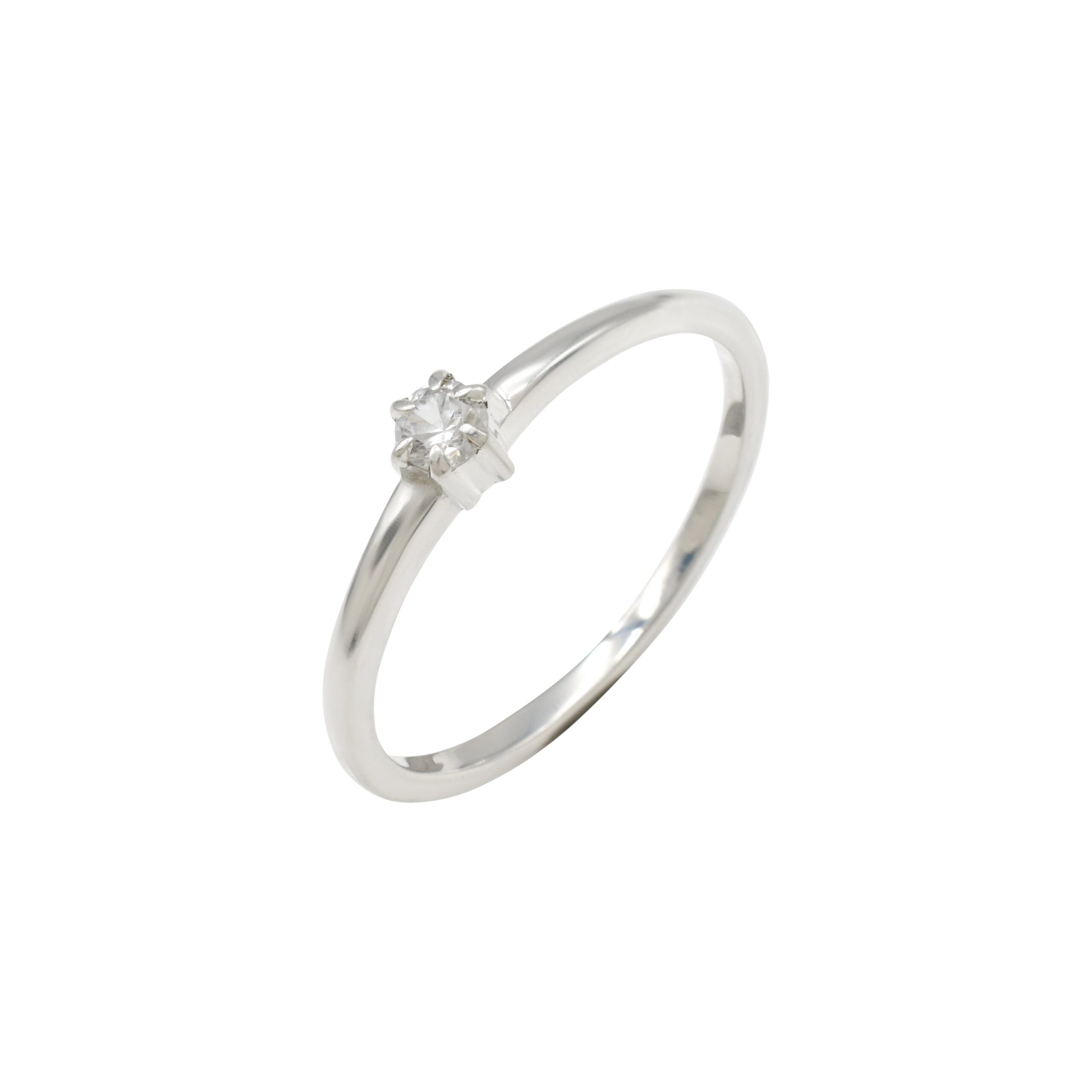 Brilliant Cut Solitaire Ring In 925 Sterling Silver White Zircon Minimalist Rings For Her