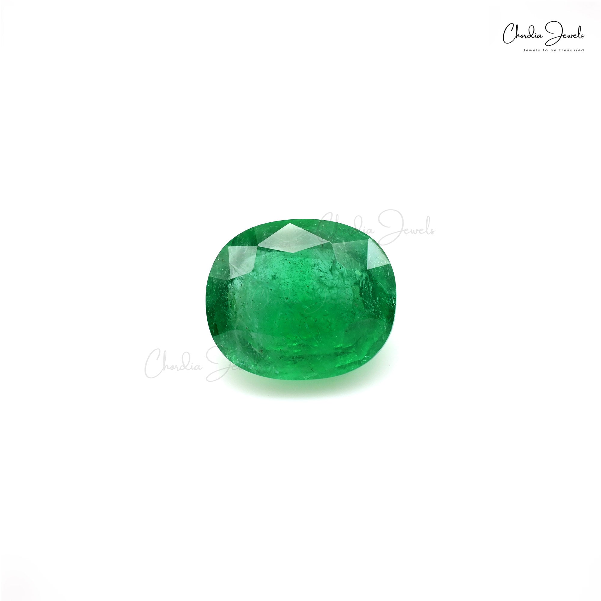 Emerald Cushion Cut 7 Carat Precious Natural Loose Gemstone, 1 Piece