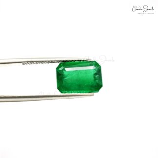 Precious Emerald 3.83 Carat Octagon Cut Loose Gemstone for Rings, 1 Piece