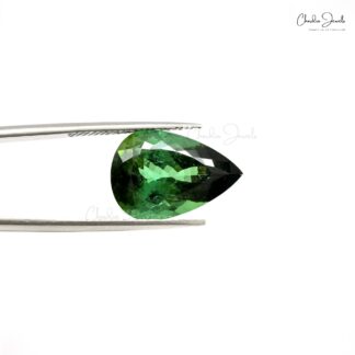 Genuine Green Tourmaline 9.53 Carat Pear Cut October Birthstone for Sale, 1 Piece