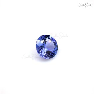 Certified Blue Tanzanite Round Cut 8.6mm Loose Gemstone For Jewelry Making, 1 Piece