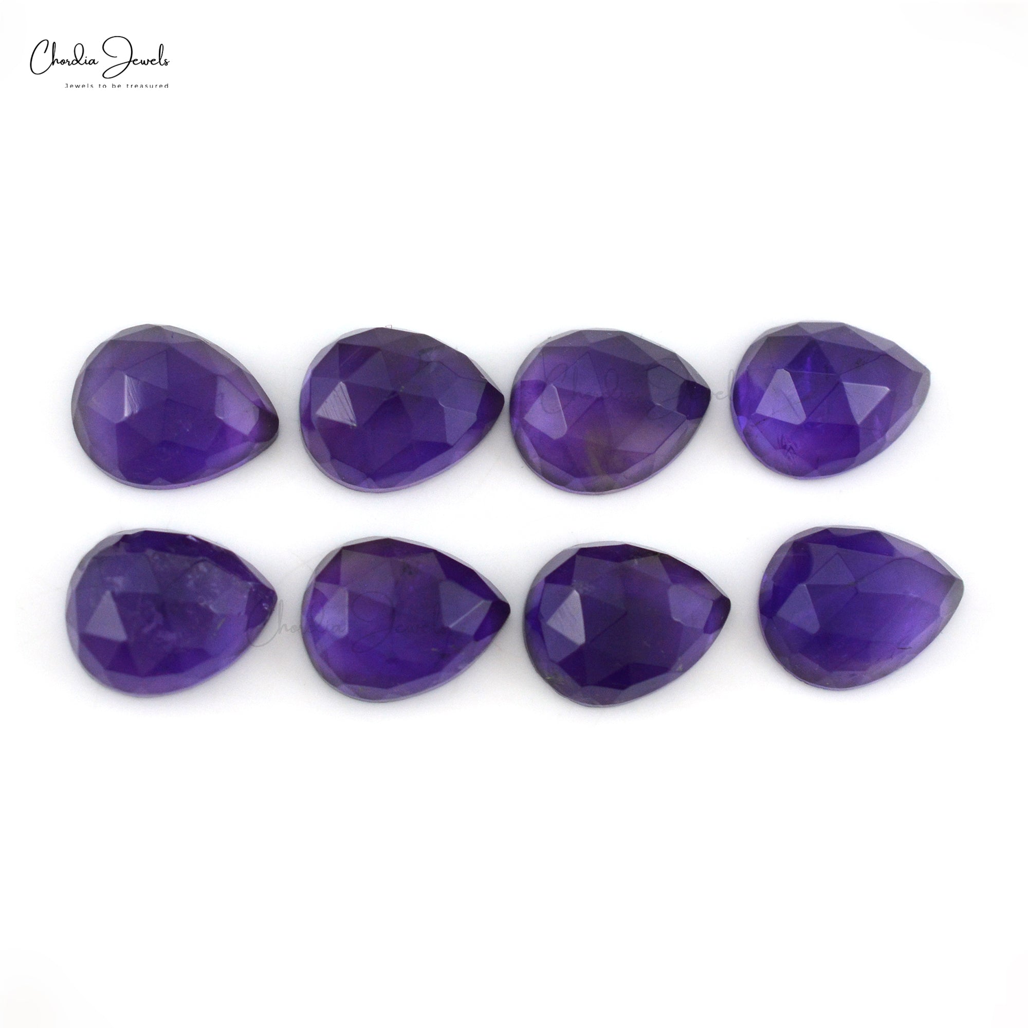 African Loose Stone 10x8mm Pear Cut Amethyst Faceted Gemstone for Sale, 8 Piece