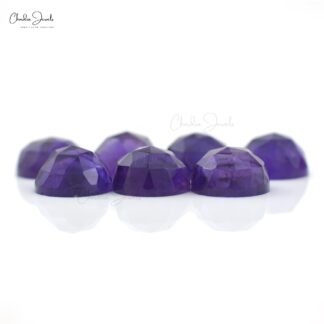 AAA Amethyst 8mm Brilliant Rose Cut Gemstone Lot For Jewelry Making, 7 Piece