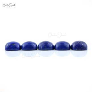 Semi Precious Square Cabochon 17.18 Carat Lapis Lazuli Loose Gemstone, 5 Piece
