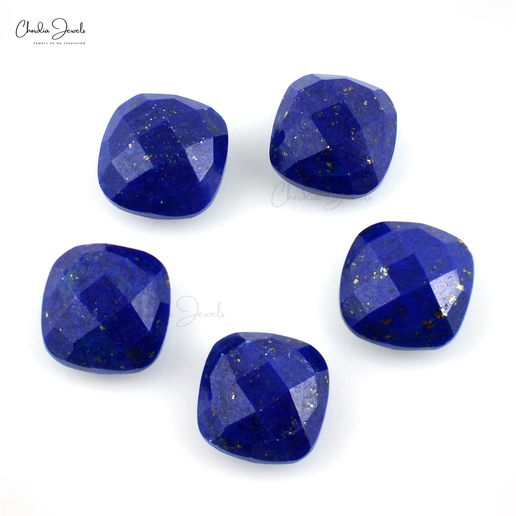 Square Briolette 9mm Lapis Lazuli Loose Wholesale Stone Lot, 5 Piece