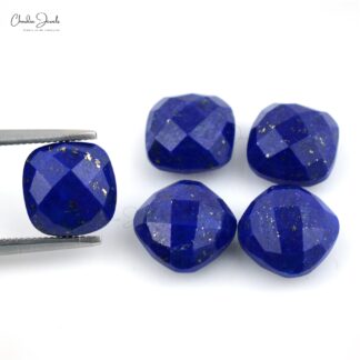 Square Briolette 9mm Lapis Lazuli Loose Wholesale Stone Lot, 5 Piece