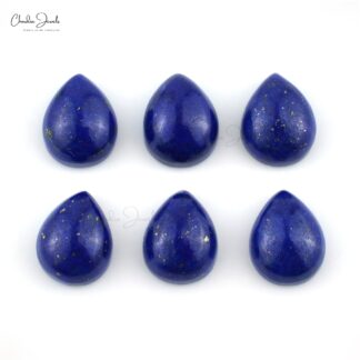 Pear Cabochon Lapis lazuli 10x8mm Loose Gemstone for Necklace, 6 Piece