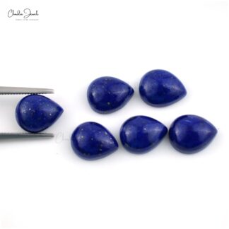 Pear Cabochon Lapis lazuli 10x8mm Loose Gemstone for Necklace, 6 Piece