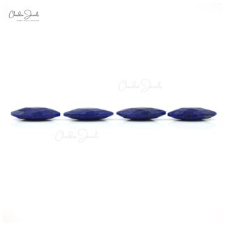 Natural Lapis Lazuli Rose Cut Marquise 12x6mm Loose Stones Lot For Jewelry Making, 4 Piece