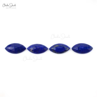 Marquise Rose Cut Gemstone 12x6mm Lapis Lazuli Loose Stone Lot, 6 Piece