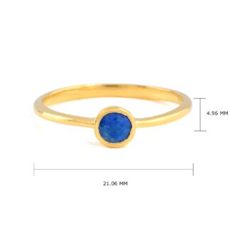 Bezel Set 925 Sterling Silver Ring With 0.2 Ct Lapis Lazuli Minimalist Wedding Rings