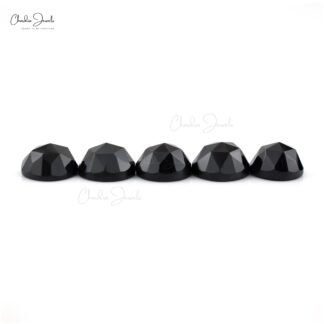 Round Rose Cut 14.13 Ct Spinel Black Semi Precious Loose Gemstone For Sale, 5 Piece