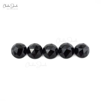 Round Rose Cut 14.13 Ct Spinel Black Semi Precious Loose Gemstone For Sale, 5 Piece
