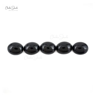 Oval Cabochon 17.86 Ct Black Spinel Semi Precious Loose Gemstone For Sale, 5 Piece