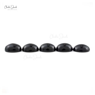 Oval Cabochon 17.86 Ct Black Spinel Semi Precious Loose Gemstone For Sale, 5 Piece