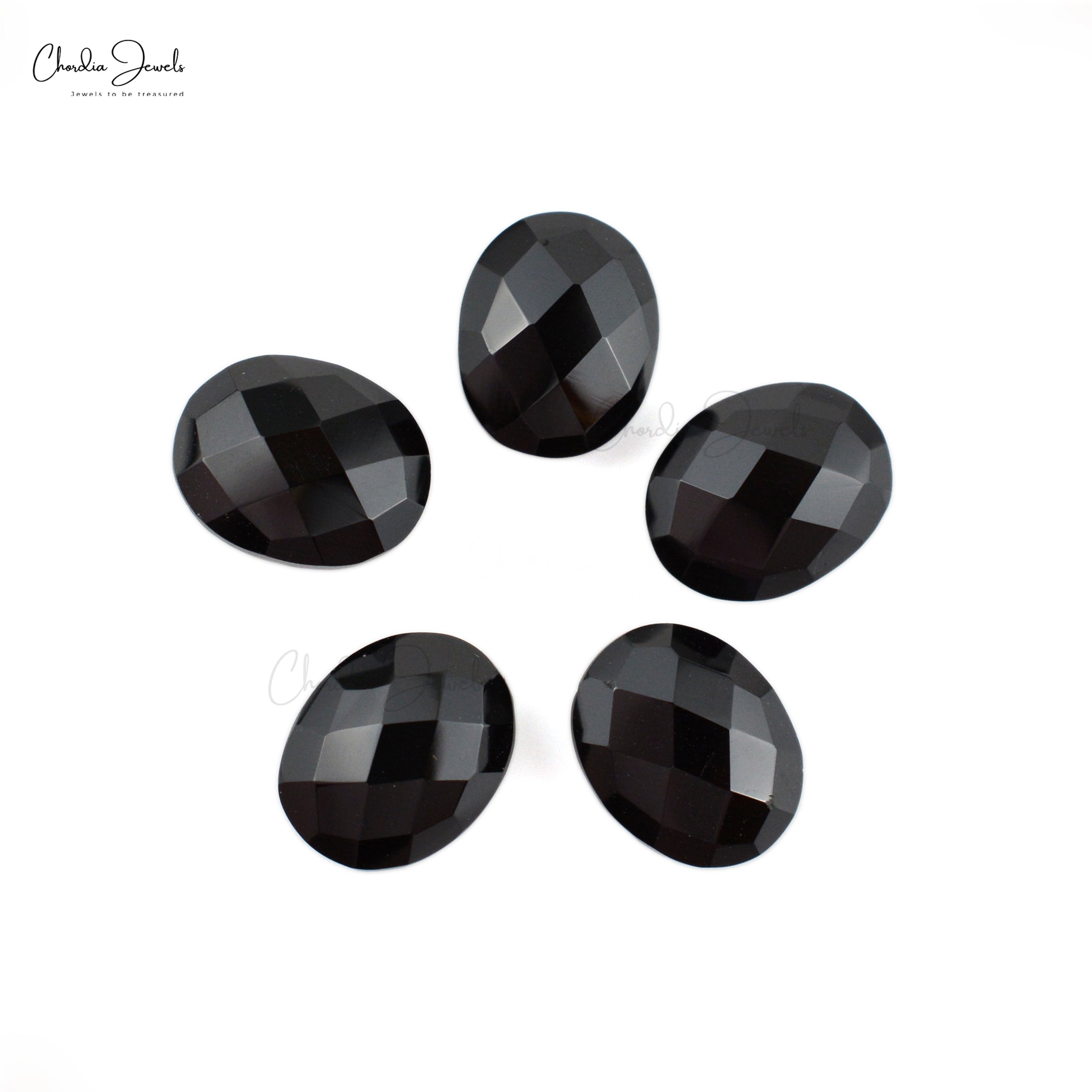 AAA Black Spinel 10x8mm Oval Briolette Gemstone Lot For Jewelry Making, 5 Piece