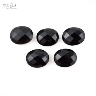 AAA Black Spinel 10x8mm Oval Briolette Gemstone Lot For Jewelry Making, 5 Piece