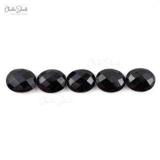 AAA Black Spinel 10x8mm Oval Briolette Gemstone Lot For Jewelry Making, 5 Piece