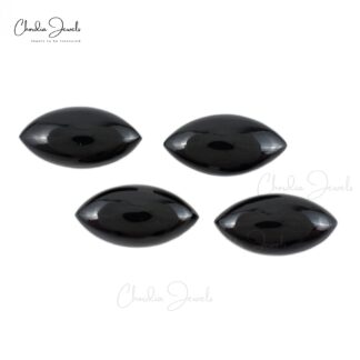 Natural Marquise Cabochon 9.25 Carat Black Spinel Loose Gemstone For Jewelry, 4 Piece