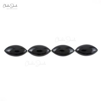 Natural Marquise Cabochon 9.25 Carat Black Spinel Loose Gemstone For Jewelry, 4 Piece