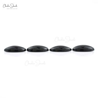 Natural Marquise Cabochon 9.25 Carat Black Spinel Loose Gemstone For Jewelry, 4 Piece
