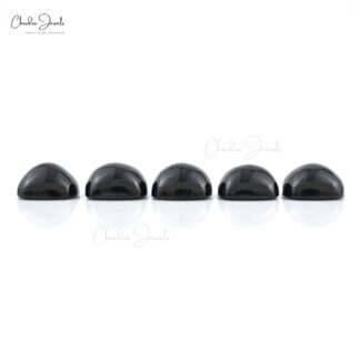 Natural Black Spinel Square Cabochon 8mm Loose Gemstone Lot For Jewelry Making, 5 Piece