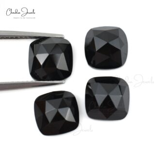Square Black Spinel 8mm Faceted Semi Precious Stones Lot At Discounted Price, 4 Piece
