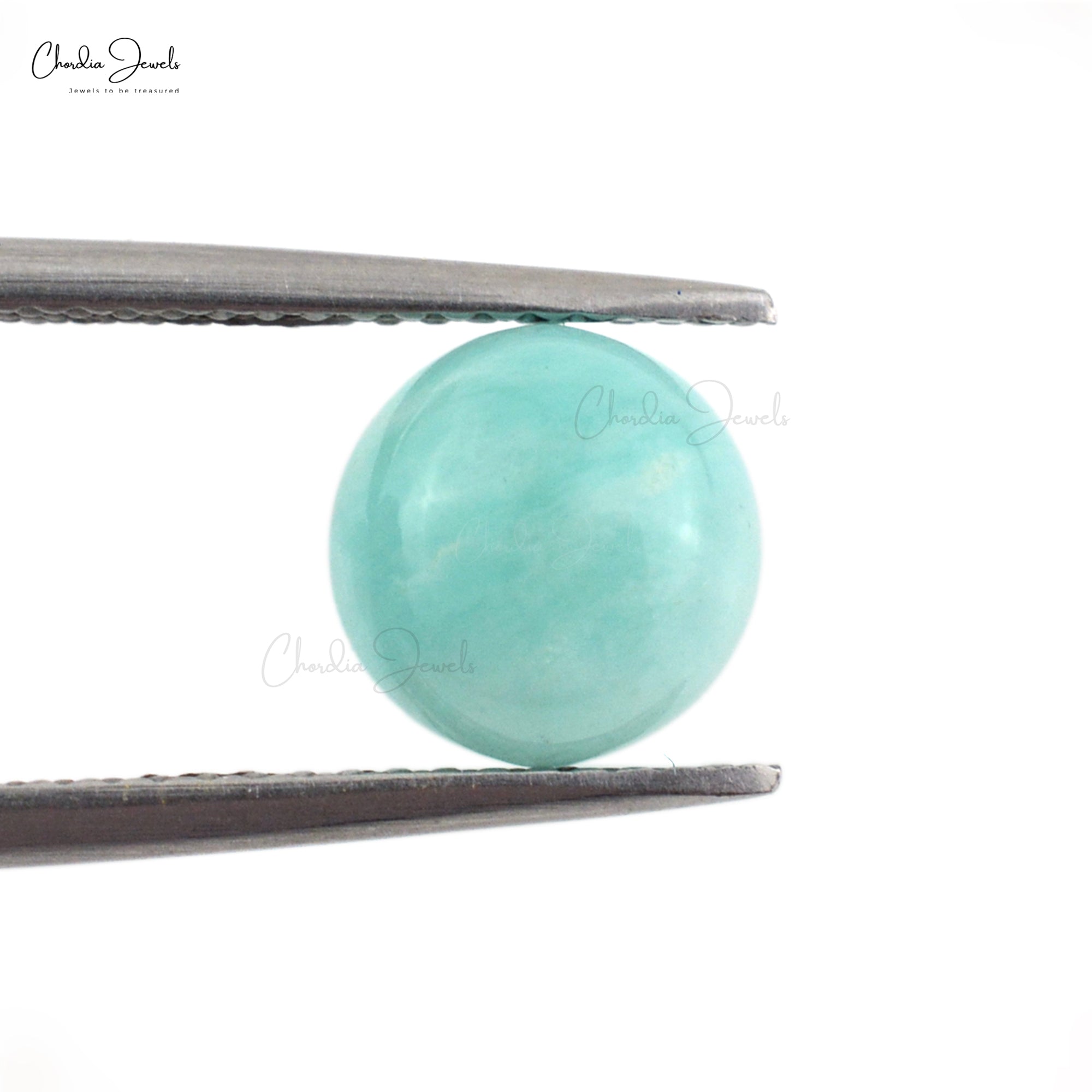 Natural Amazonite Round Cabochon 8mm Loose Gemstone Pair For Earrings, 2 Piece