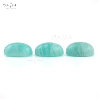 Loose Oval Cabochon 8.37 Ct Amazonite Semi Precious Gemstone For Sale, 3 Piece