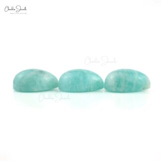 Natural Gemstone 10x8mm Amazonite Pear Cabochon Loose Stone for Jewelry, 3 piece