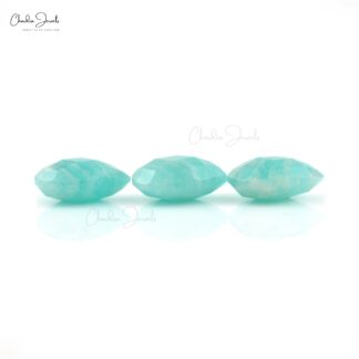 Pear Briolette 10x8mm Amazonite Gemstone Faceted Loose Stone for Pendant, 1 Piece
