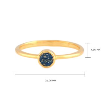 Bezel Set 925 Sterling Silver Ring With 0.2 Ct Lapis Lazuli Minimalist Wedding Rings