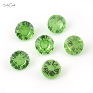 Natural Faceted Round Cut 1.74 Carat Tsavorite Loose Gemstone For Jewelry, 6 Piece