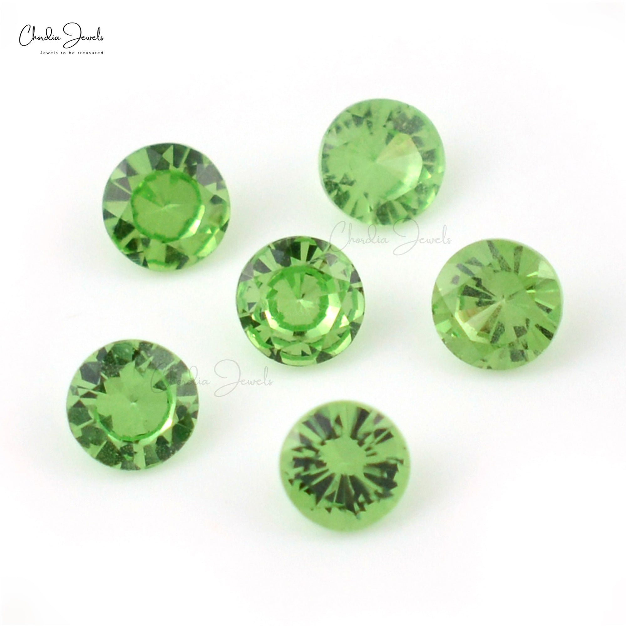 Natural Faceted Round Cut 1.74 Carat Tsavorite Loose Gemstone For Jewelry, 6 Piece