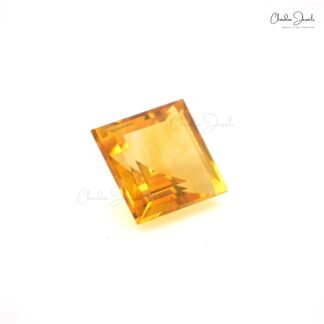 Natural Gemstone 7mm Citrine Square Cut Loose Stone for Handmade Jewelry