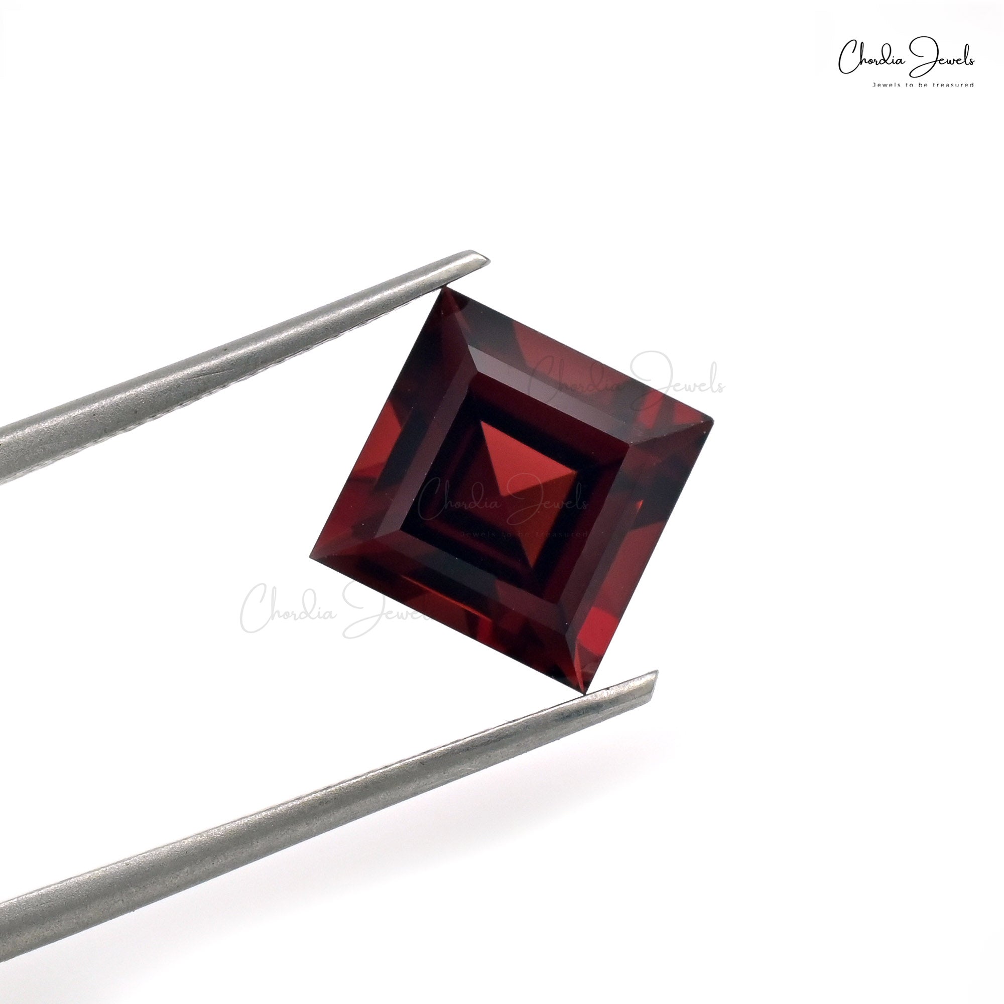 Genuine Square Cut 9mm Garnet Loose Gemstone for Jewelry Making, 1 Piece